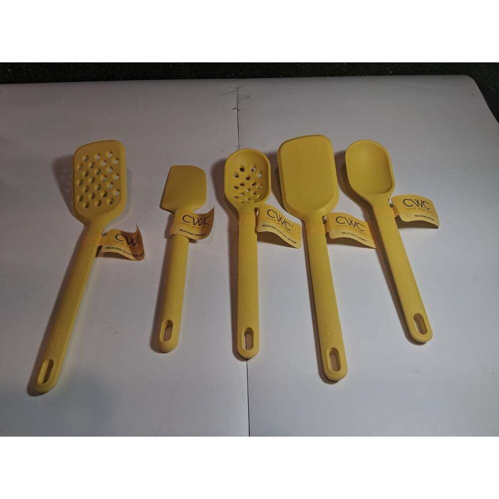 CWC Cook With Color Yellow Silicone Kitchen Utensils 5-Piece Set NWT - Picture 6 of 8